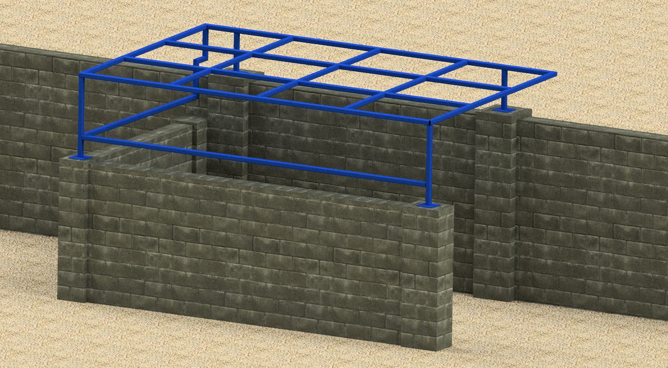 Covered Patio — Steel Frame Render