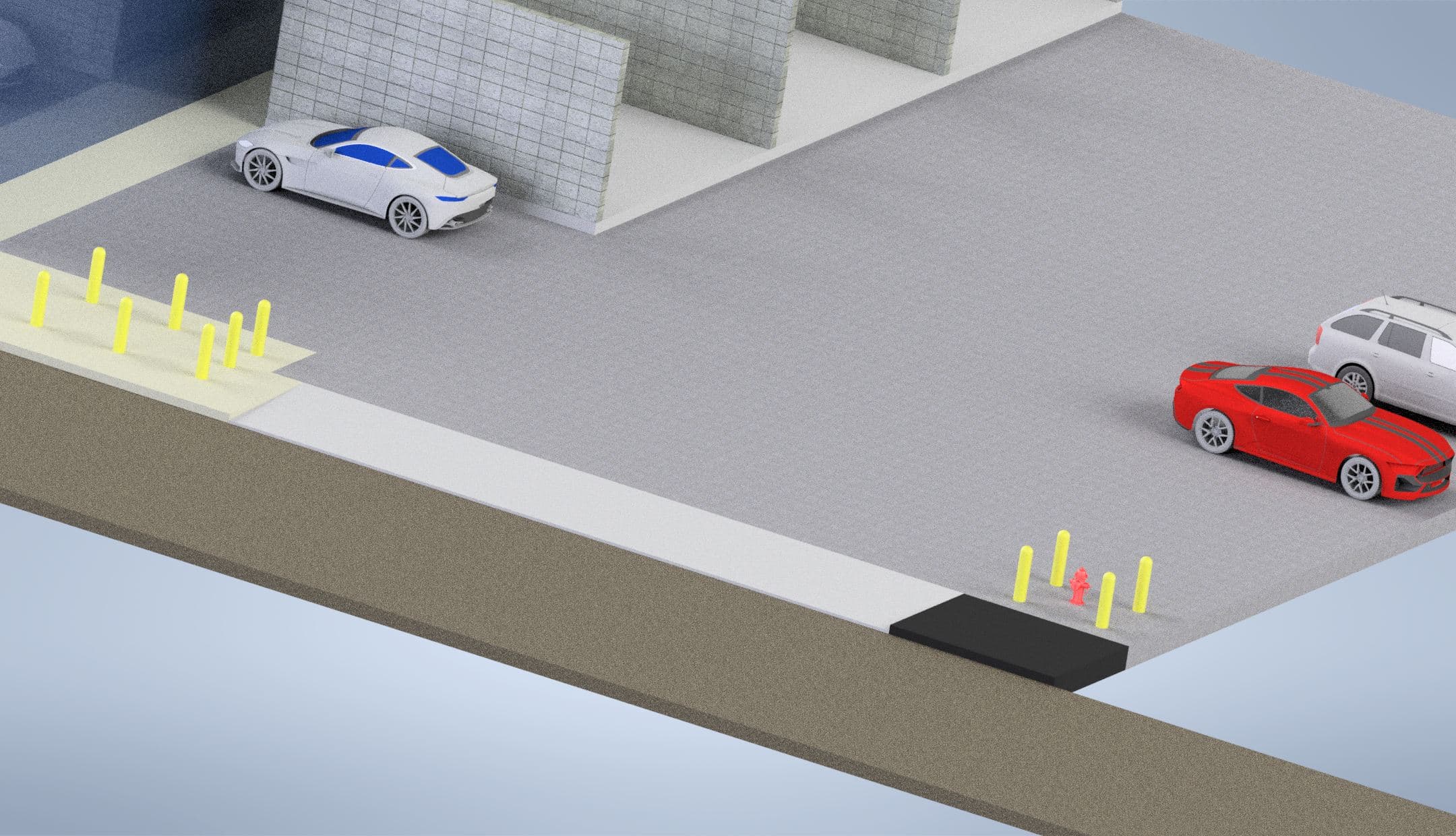 Parking Lot — Site Layout Render