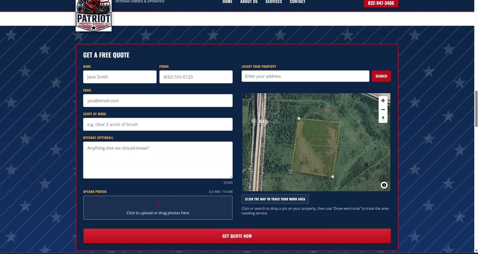 patriotpropertytx.com — Interactive Quote Tool